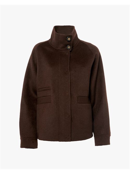 Manila Grace Cappotto Corto In Lana Con Collo MANILA GRACE | K105WUMA646